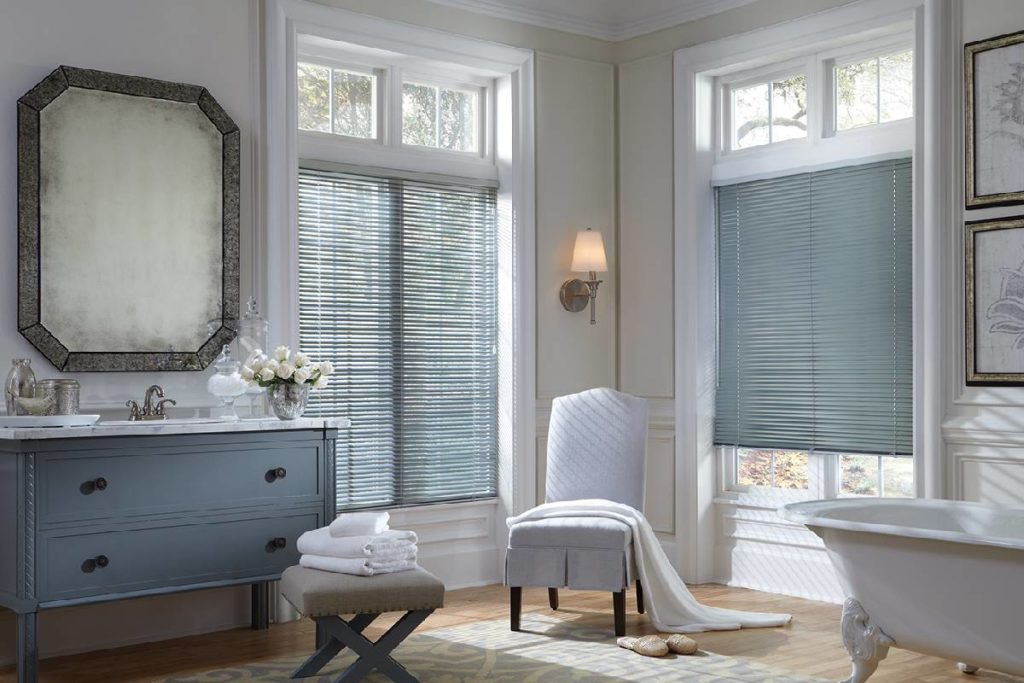 Hunter Douglas Modern Precious Metals® Mini Blinds, aluminum blinds, metal blinds, near Natick, Massachusetts (MA)